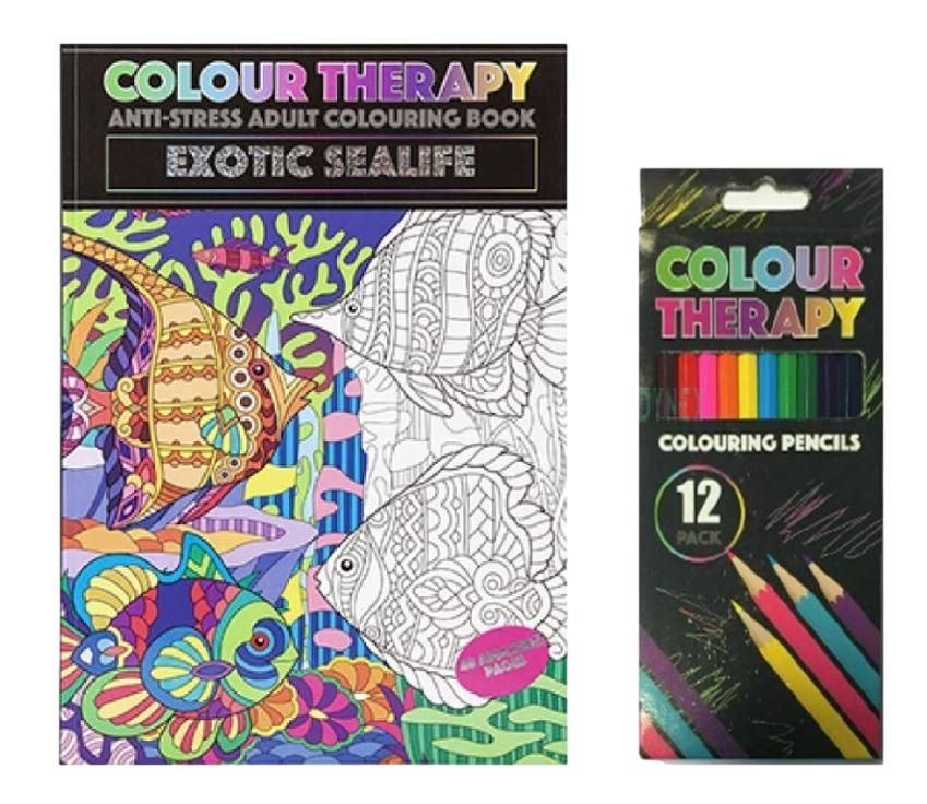 Adult Colouring Book & Pencils Sealife Shop Today. Get it Tomorrow