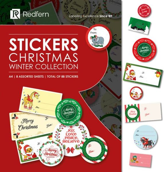 Redfern Christmas Gift Labels Winter - 88 Labels