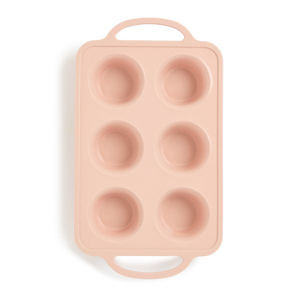 George &amp; Mason - Silicone Muffin Pan with Handles - Peach