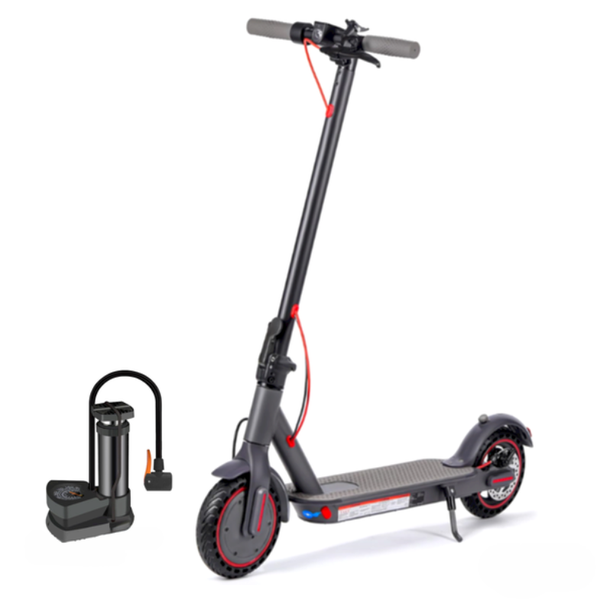 Adult Ex - Electric Scooter - 15 MPH Top Speed + Pressure Gauge Air Pump