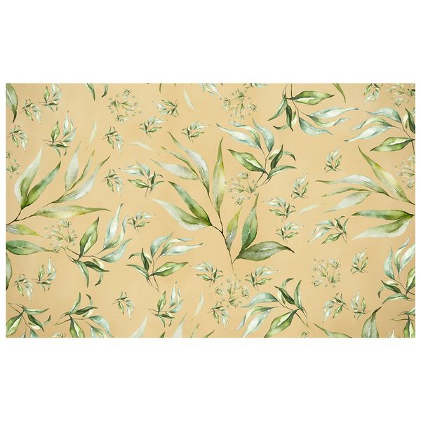 Yellow Tone Green Leaves Pattern Rectangle Tablecloth by Mark van Vuuren