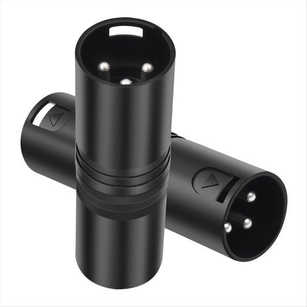2 Pack XLR Male to Male Adapter,3Pin XLR Connector, for Mixer, Microphone,
