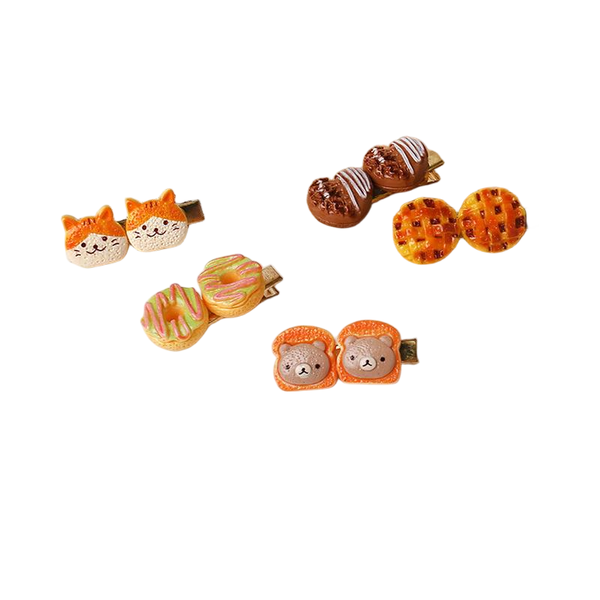 Simulated Food Play Hair Clips-5pcs Set