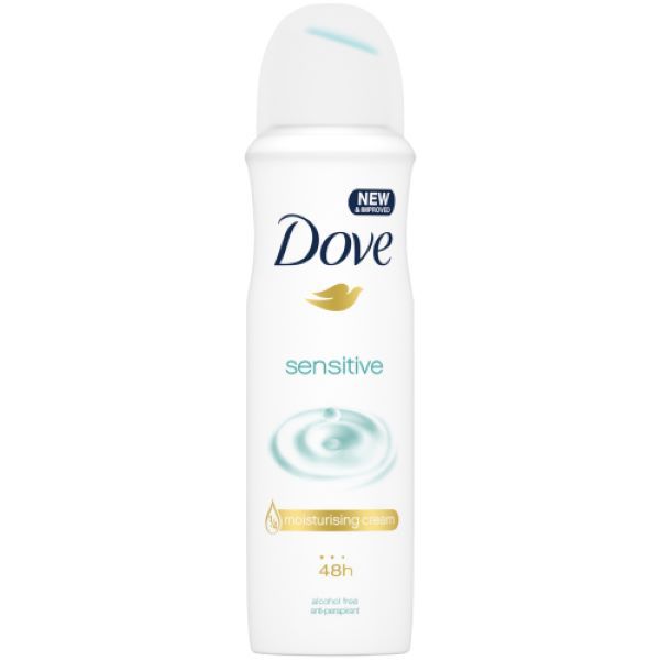 Dove Antiperspirant Deodorant Body Spray Sensitive 150ml x 2
