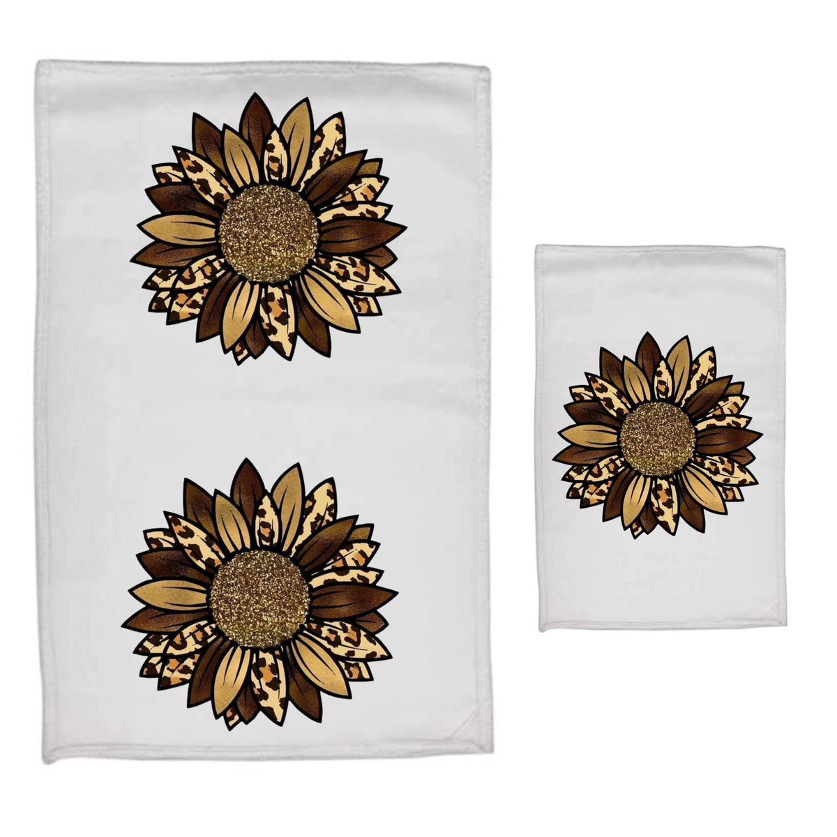 Flower - White Polyester Hand & Face Towel