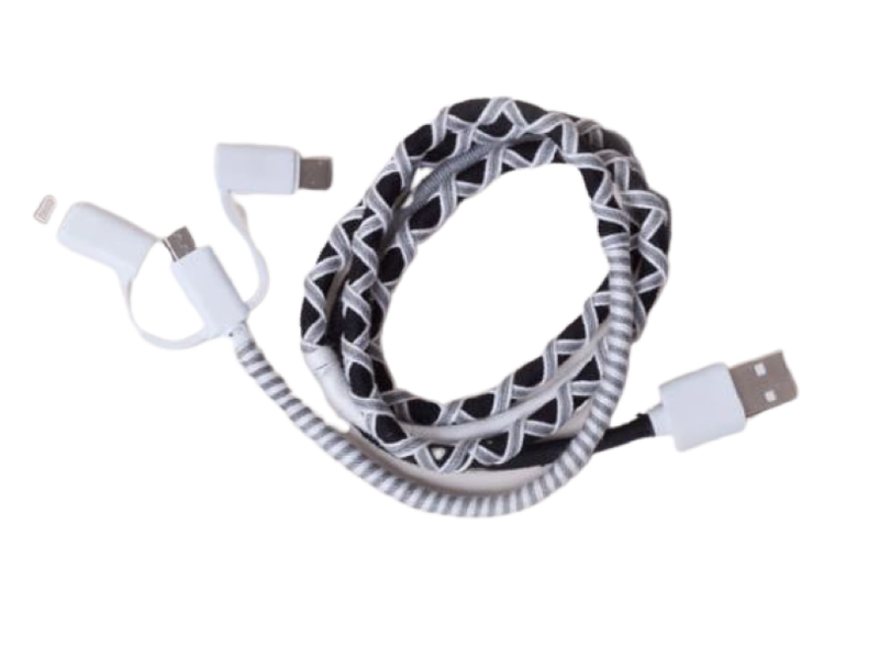 Digital Nomad - 3-in-1 Charging Cable - Black and White