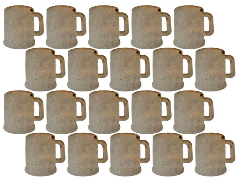 MDF Beer Mug Keyring Blanks 7cm with 3mm Hole (3mm Blonde MDF)