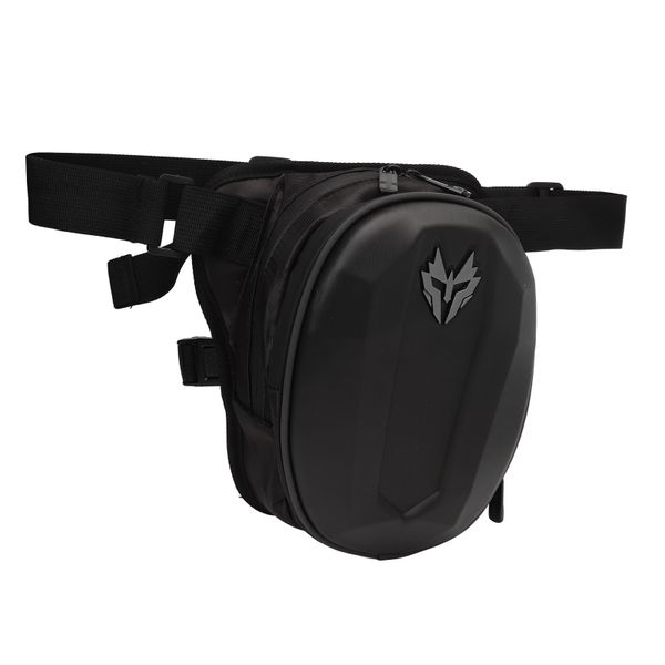 Silk Pattern Motorcycle Hard Shell Leg Bag Waterproof Adjustable Waist Belt