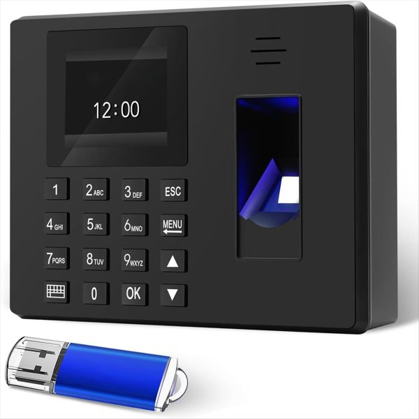 Fingerprint Clock Finger Scanning and Pin Punch Compatible with Universal