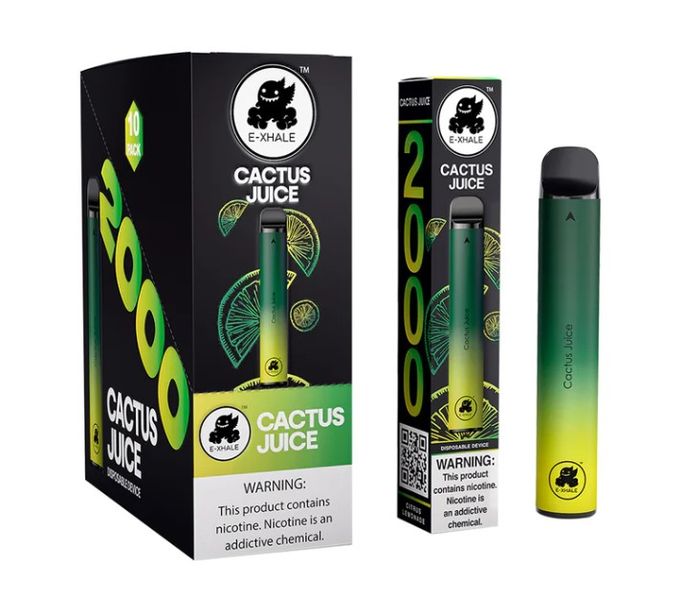 E-XHALE 2000 Puffs Disposable Vapes (Pack of 2) - Cactus Juice