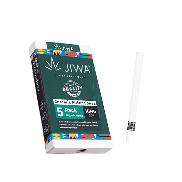 JIWA King Size with Ceramic Filter - 109/26 Organic Hemp - 5 Cones