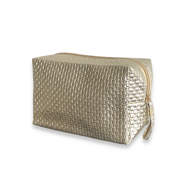 Large Capacity Metallic Textured Cosmetic Bag