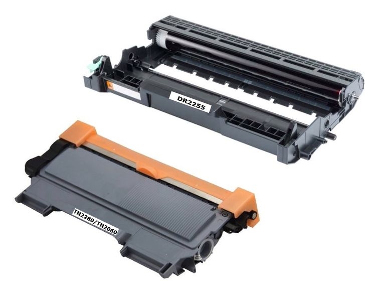 Brother DR2255 / 2255 / TN2280 / TN2060 Drum Unit Set - Compatible
