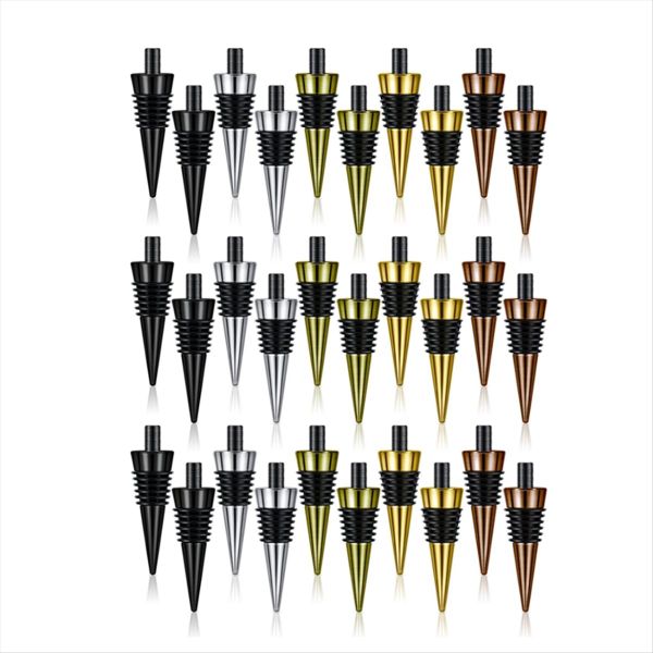 30 Pieces Blank Bottle Stopper with Threaded Post Metal Wine Stopper Insert
