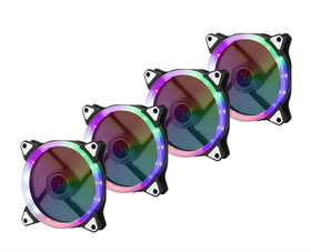 4 Pack Computer Radiator LED Cooling Fans with Colorful RGB Lights ...