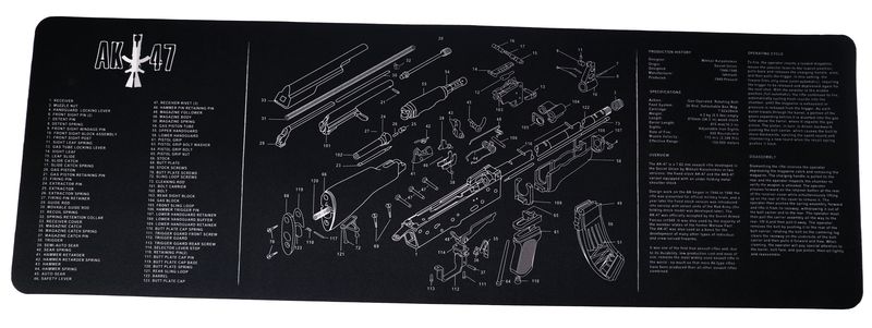 AK47 Blueprint 90cm x 30cm Extra Large Mouse pad / Office Desk Mat