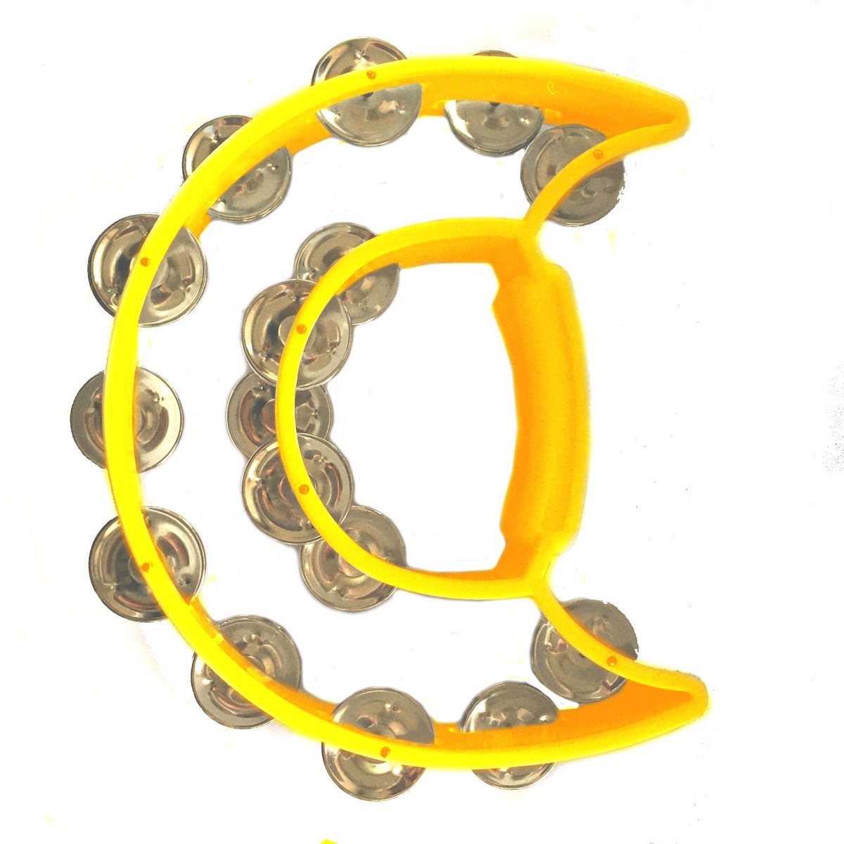 Tambourine - double half moon yellow