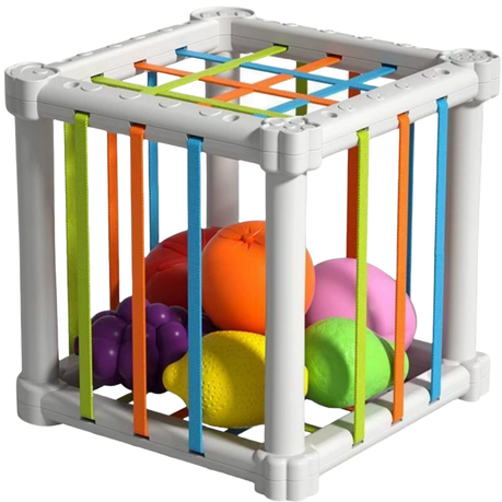 Montessori Baby Toys Cube Fruit Shape Learning Colourful Multi-Sensory Toys Image