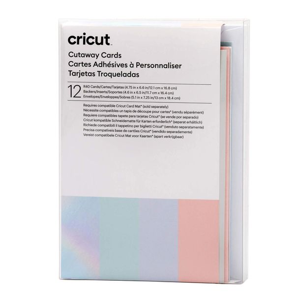 Cricut Cut-Away Cards Pastel R40 - 12.1 cm X 16.8 cm - 12 Pack