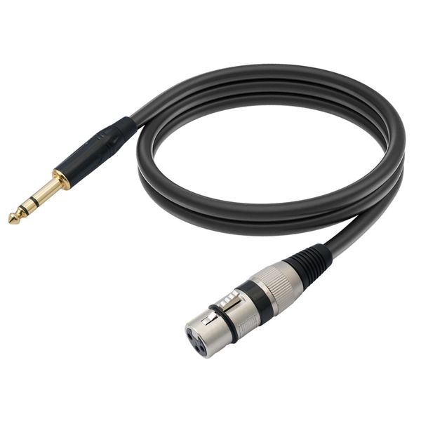 XLR Female to 1/4 Inch TRS Jack Micphone Cable for Dynamic Microphone