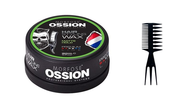 Ossion Hair Gel Wax Matte Hold 150ml &amp; Double-Sided Comb