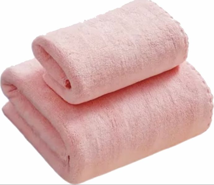 Set of 2 Super Soft, Highly Absorbent Bath and Hand Sheet -Light Pink
