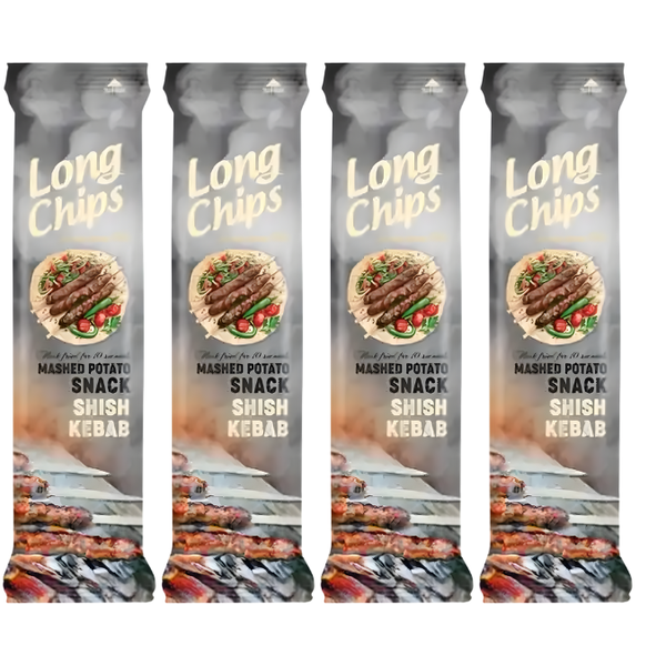 Long Chips Mashed Potato Snack - Shish Kebab Flavour 75g (Pack of 4)