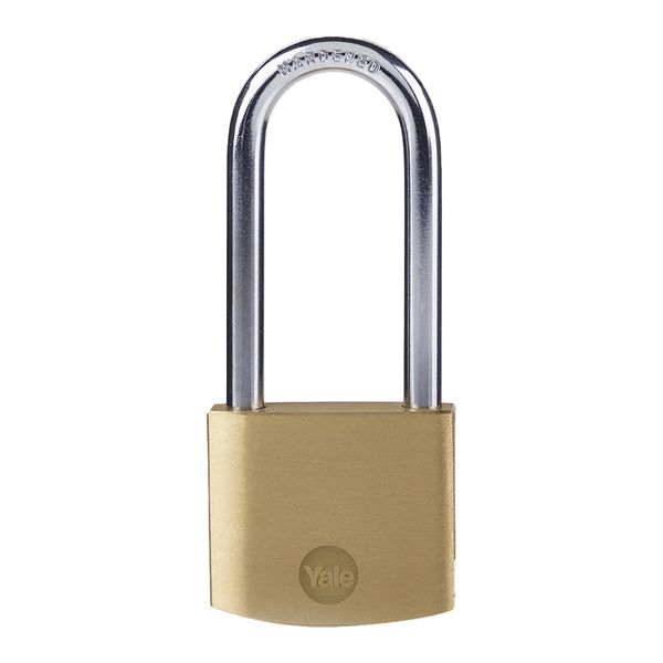 Yale 30mm Brass padlock long shackle pack1