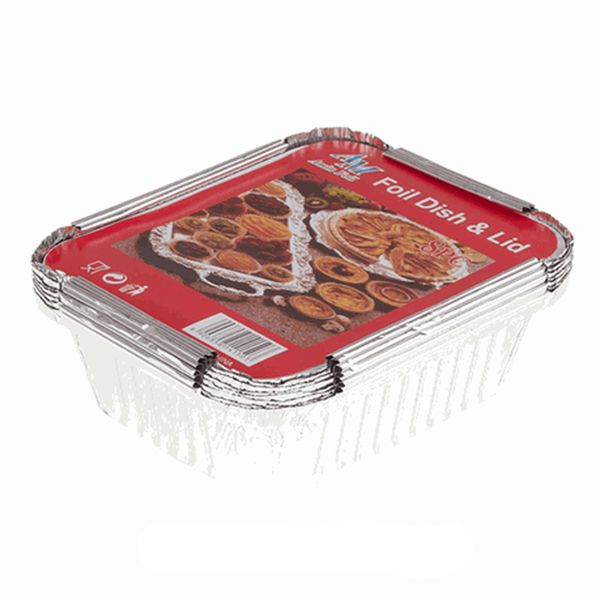 Quality Aluminium Foil Baking or Roasting Tray With Lid - 5 Piece