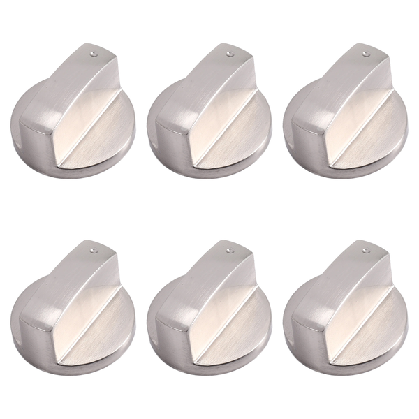 6mm Gas Stove Knobs Replacement for Kitchen Oven - 6 Piece