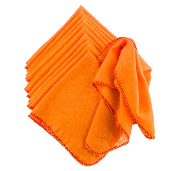 Vensico - Yellow Duster Clothes for Dry/Wet Cleaning - Orange (Pack of 10)