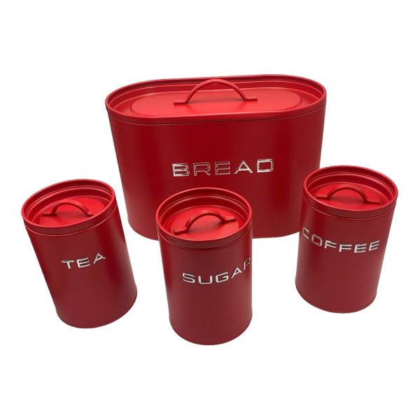 Unique Storage Set Including Oval Bread Bin