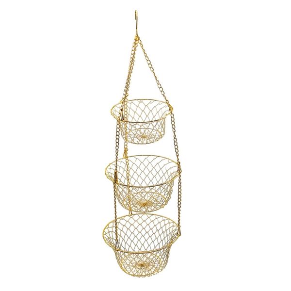 Decor Beautiful Lightweight 3-Tier Hangable Fruit &amp; Flower Basket (245cm)