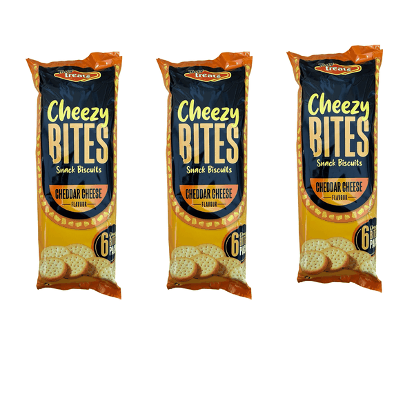 Tasty Treats Cheezy Bites Cheddar Cheese Flavour - 3 Pack, 18 Mini Bags