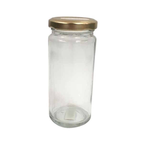 6 piece Jar 250ml Honey Glass Round Tall with Lid