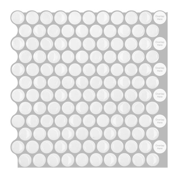 10-Sheet Mosaic Tiles Peel &amp; Stick Backsplash Kitchen (Penny Round White)