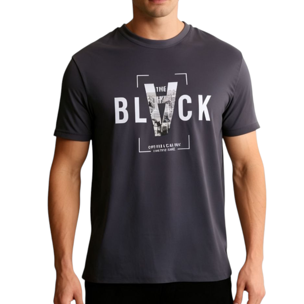 Men's Dark Grey Short-sleeve T-Shirt