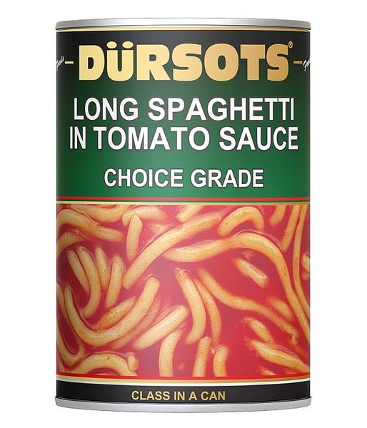 Dursots Long Spaghetti In Tomato Sauce - 12 x 410g