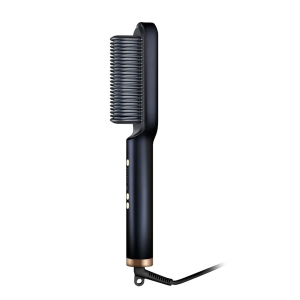 Luxury PTC Comb Hair Straightener Brush - Black