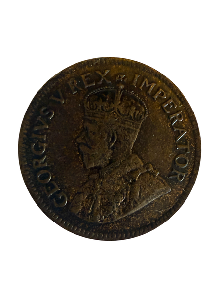 1924 South Africa Bronze 1/4 Penny Farthing King George V - Low Mintage