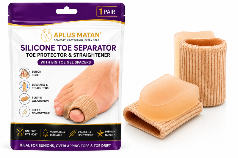 APLUS MATAN 1 Pair Silicone Toe Separator Sleeves with Built-In Gel Spacer