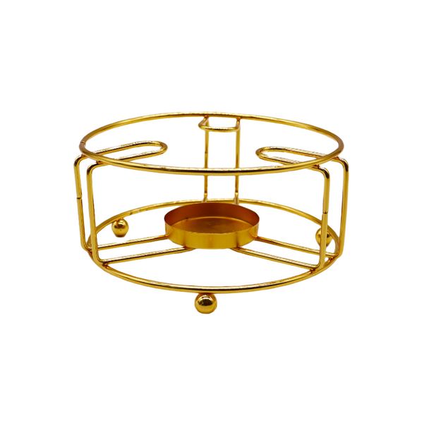 Multi Purpose Tea Pot Steamer / Candle Holder Gold ( Squared Shape)