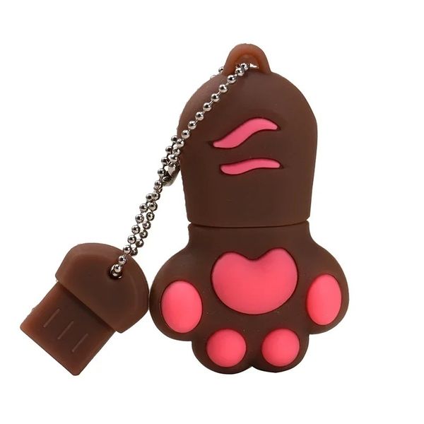 Cute Cat Paw USB Flash Drive 64GB with Keychain