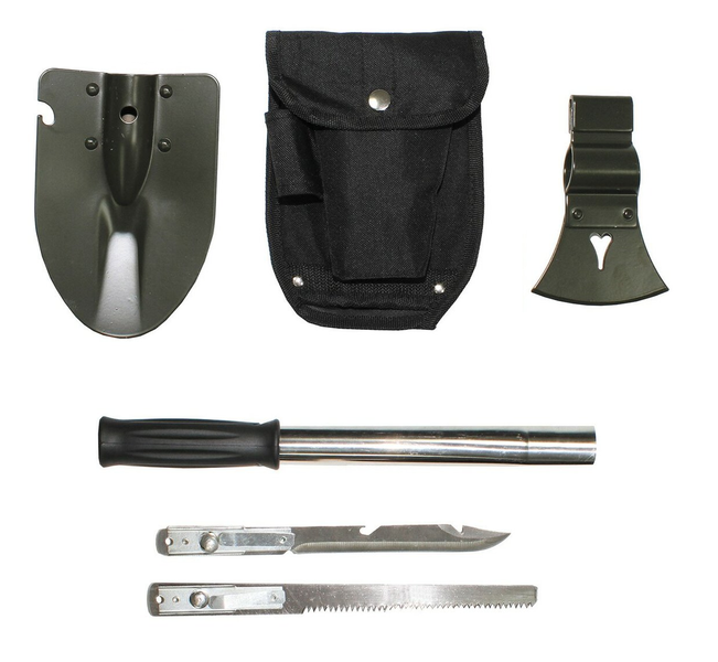 All-in-One Camping Survival Set - Shovel, Axe, Saw, and Knife