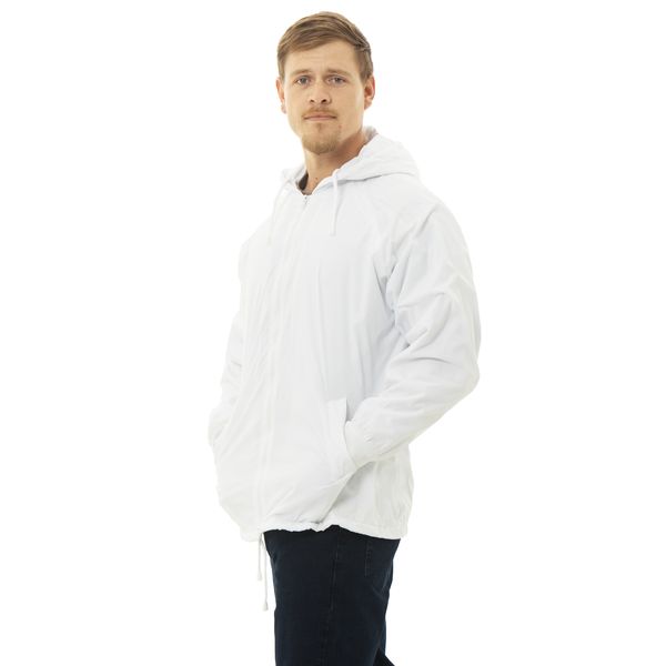 Loose Hood Rain Jacket - White