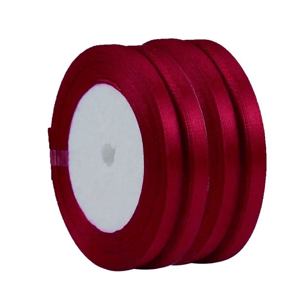 Satin Ribbon - 6mm Width -Burgundy- 88m - Bows and Wrapping