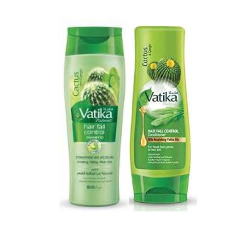 Vatika Cactus & Gergir Hair Fall Control Shampoo & Conditioner-400ml ...