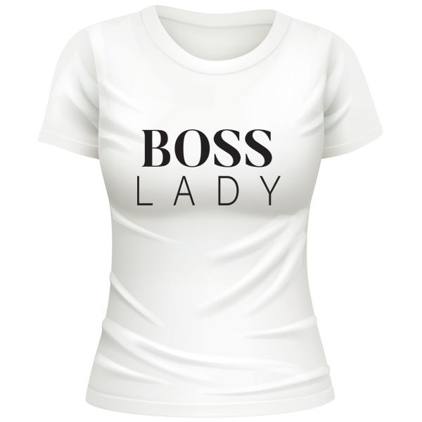 White T-Shirt Printed - "Boss Lady" Cool printed t-shirt