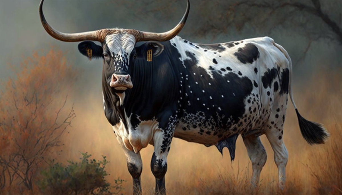 Canvas Wall Art - Fancy Artwork Nguni Bull  B1149