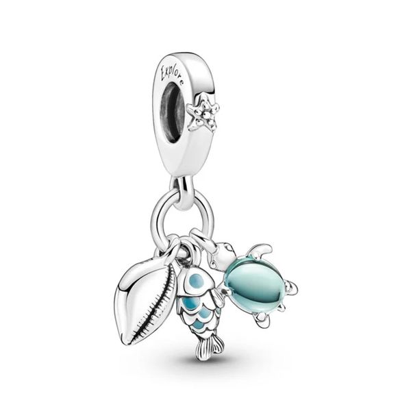925 Sterling Silver Explore Sea Creatures Bracelet Charm / Pendant